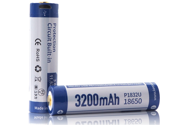 Акумулятор Li-Ion 18650 Keeppower 3200мАч 8А MicroUSB (з захистом) 2 шт