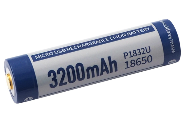 Акумулятор Li-Ion 18650 Keeppower 3200мАч 8А MicroUSB (з захистом) 2 шт - Зображення 3