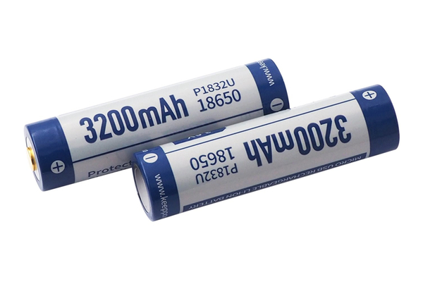 Акумулятор Li-Ion 18650 Keeppower 3200мАч 8А MicroUSB (з захистом) 2 шт - Зображення 4