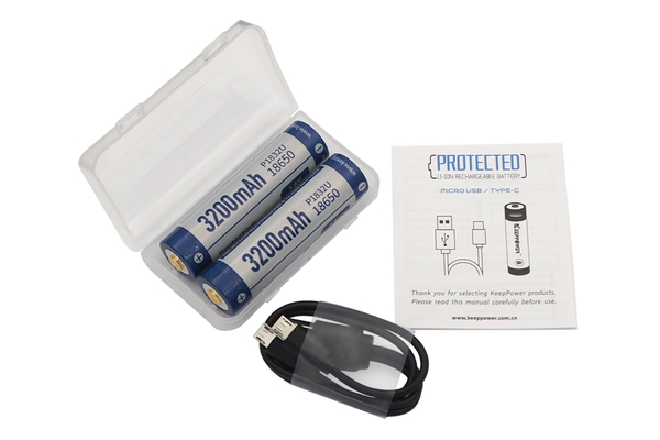 Акумулятор Li-Ion 18650 Keeppower 3200мАч 8А MicroUSB (з захистом) 2 шт - Зображення 6
