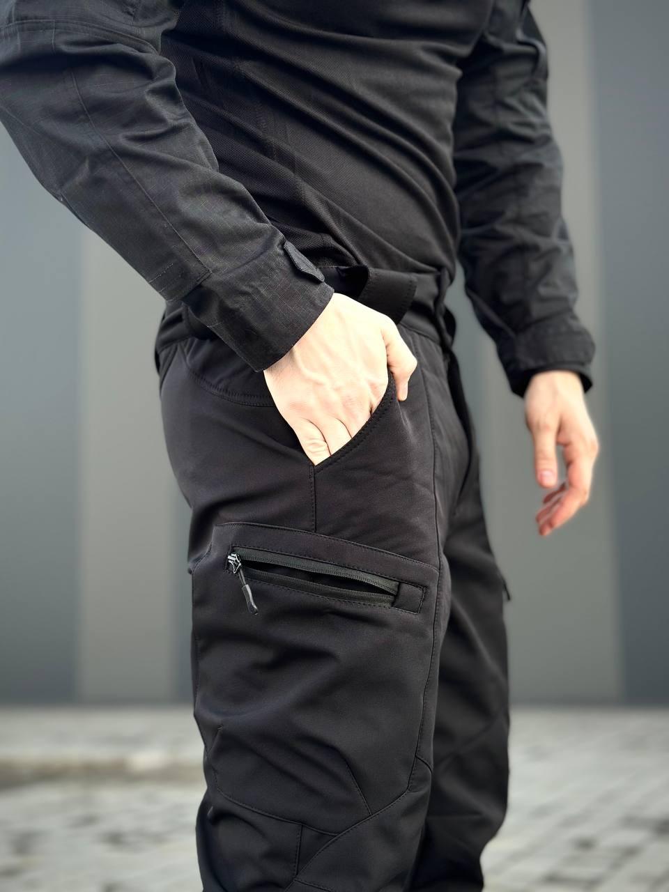 Військовий комплект форми Soft Shell Military Black - Зображення 27