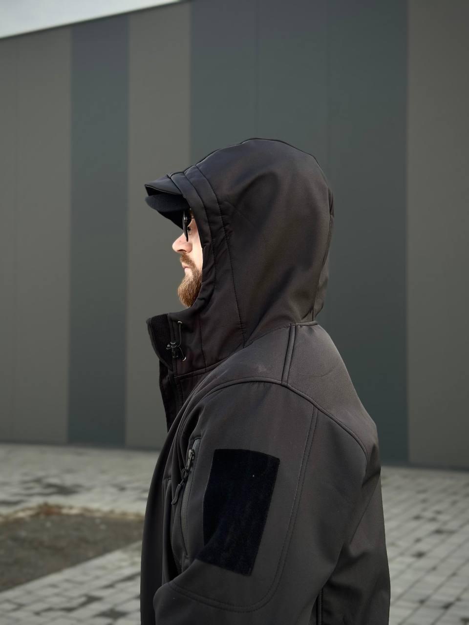 Військовий комплект форми Soft Shell Military Black - Зображення 16