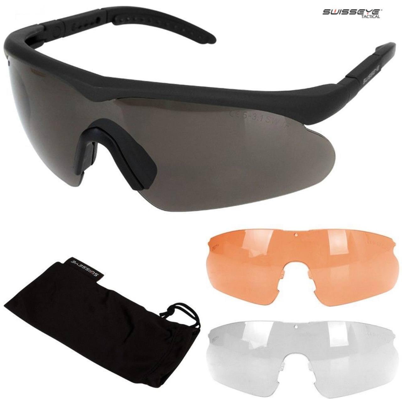 Окуляри балістичні SWISS EYE® Raptor Black 🇩🇪