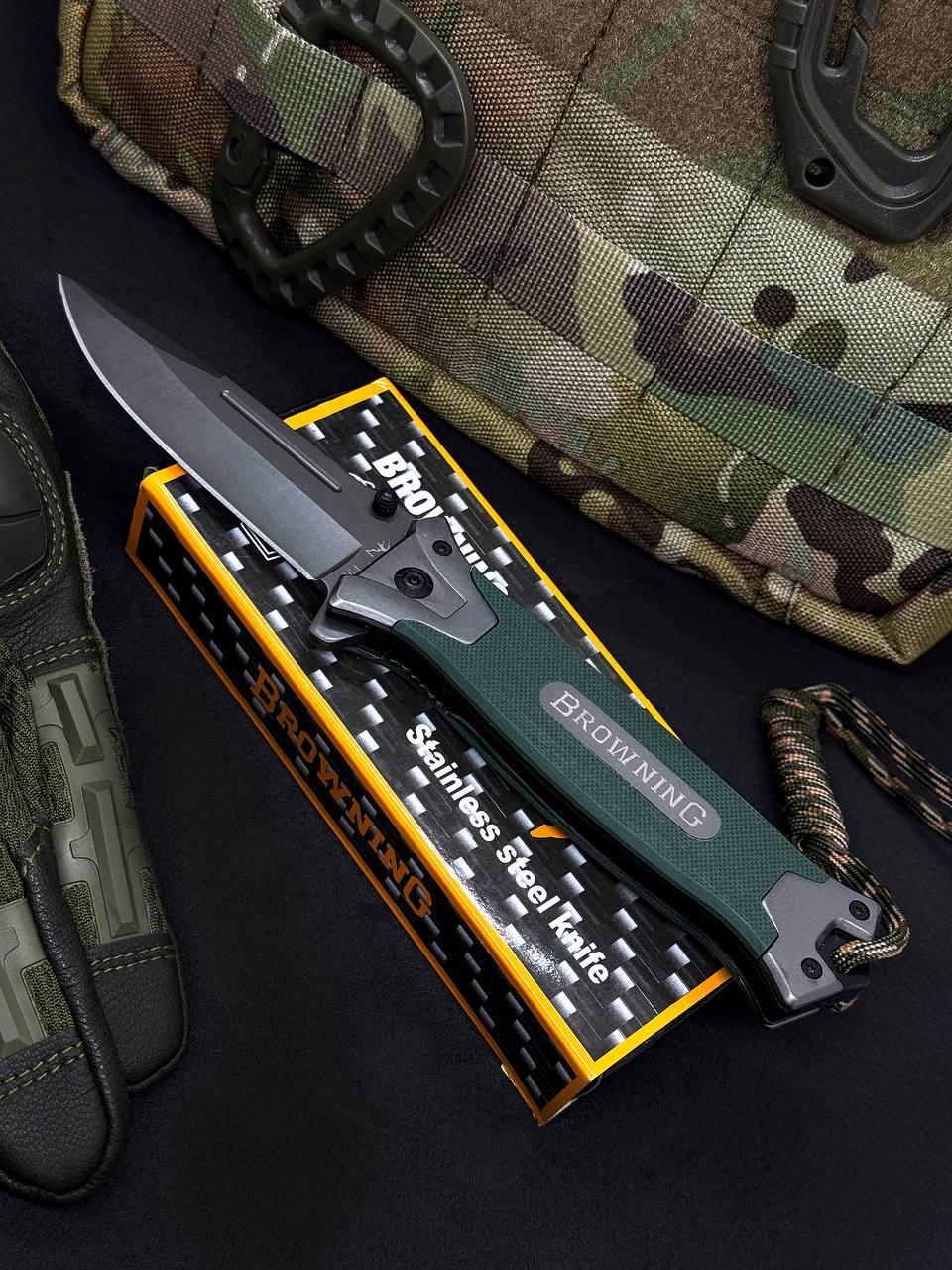 Складний напівавтоматичний ніж Browning BR1 з темляком з паракорду - Зображення 3