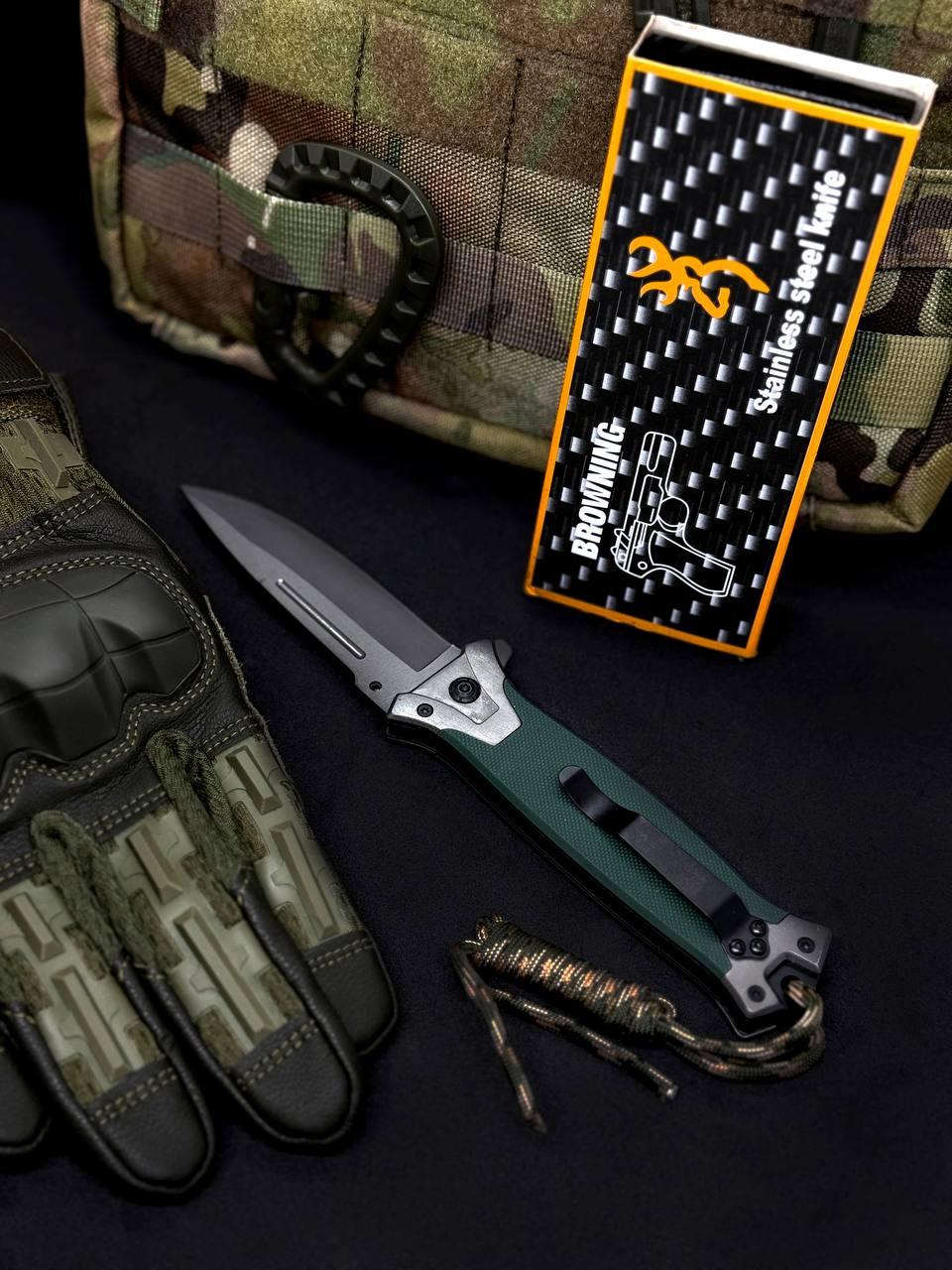 Складний напівавтоматичний ніж Browning BR1 з темляком з паракорду - Зображення 5