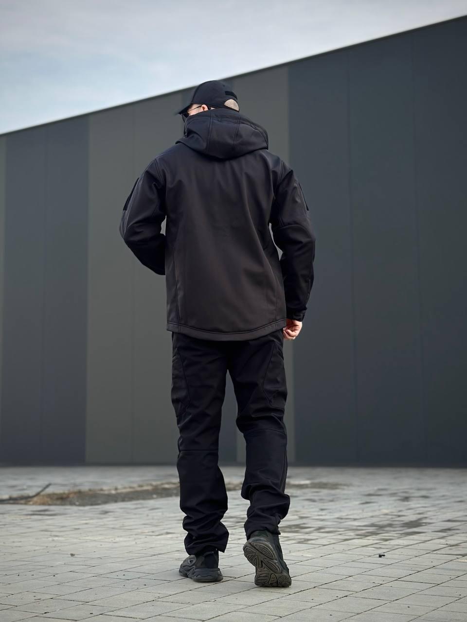 Військовий комплект форми Soft Shell Military Black - Зображення 12