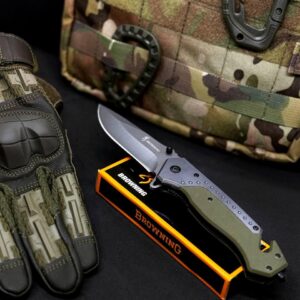 Складний напівавтоматичний ніж Browning BR2 зі стропорізом та склобоєм