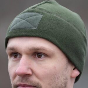 Шапка мікрофліс з липучкою Military олива