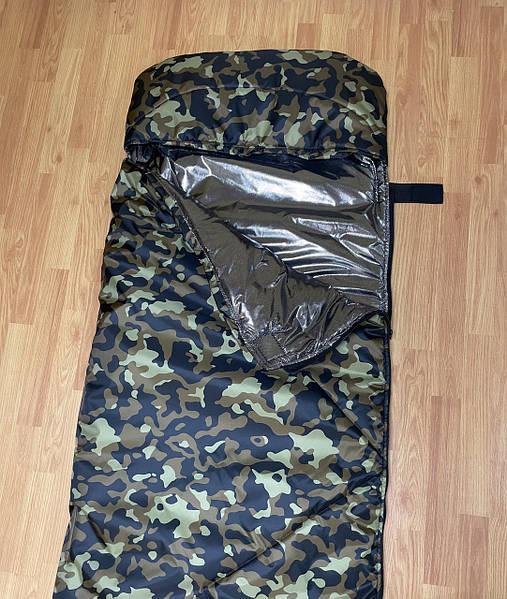 Спальний мішок Зимовий до -20 утеплювач холлофайбер 300г/м2 з підкладкою Omni-Heat 205 * 90 см Камуфляж - Зображення 6