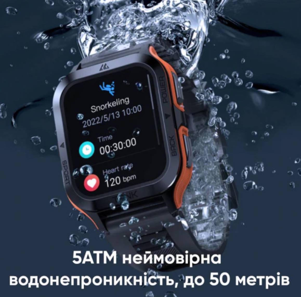 Спортивний Розумний Годинник Kospet Tank M2 Black + Спортивні Режими, Водозахист, Дзвінки 1077-0250 - Зображення 13