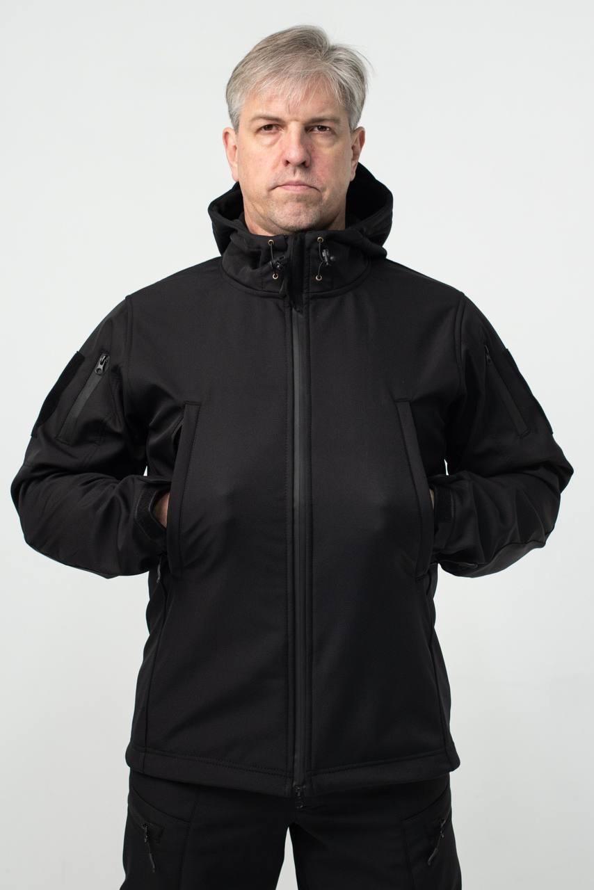 Військовий комплект форми Soft Shell Military Black - Зображення 8