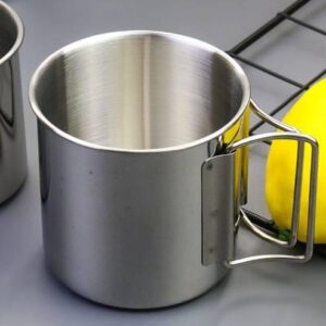 Чашка з нержавіючої сталі зі складними ручками. 500 мл.