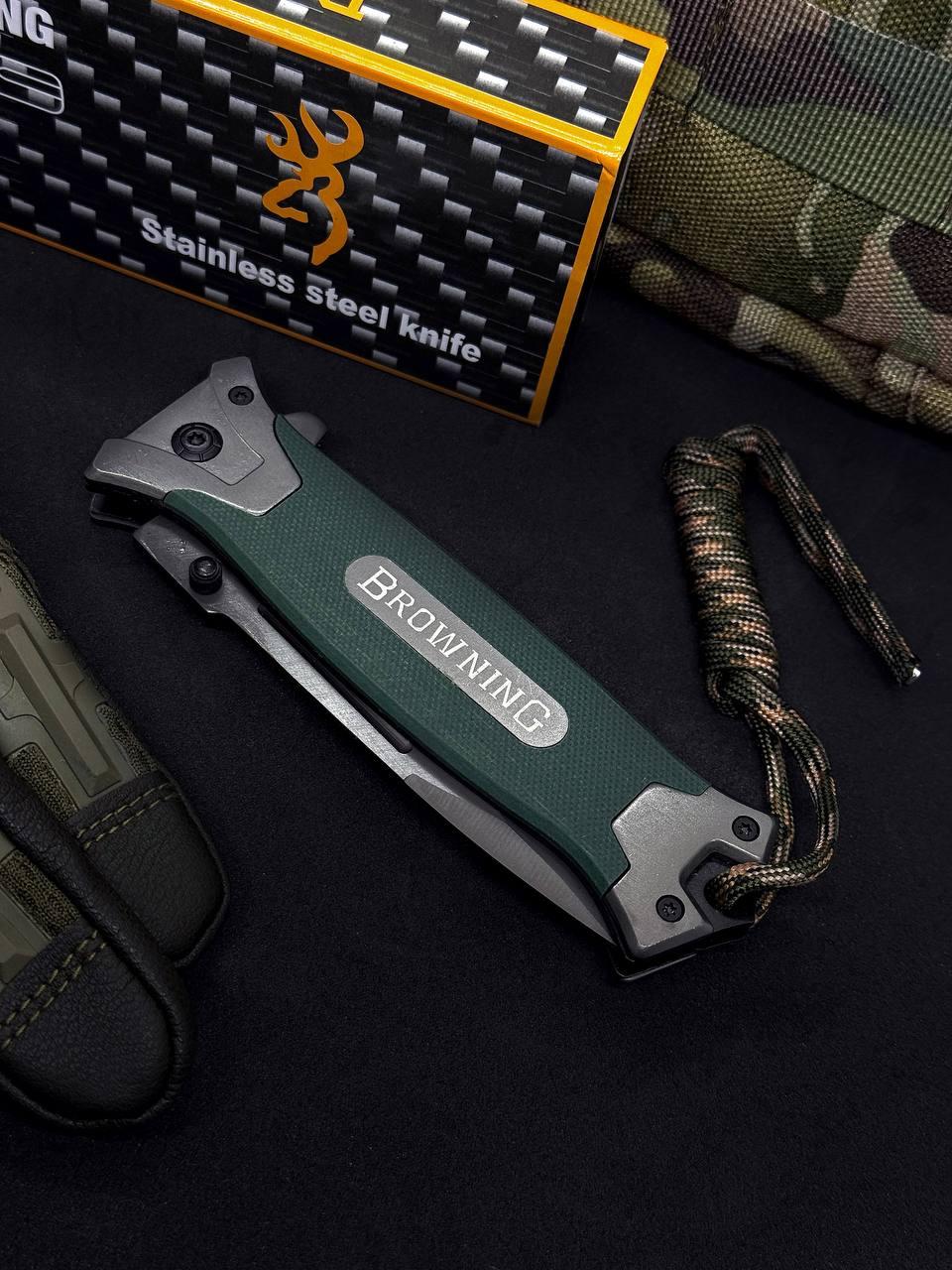 Складний напівавтоматичний ніж Browning BR1 з темляком з паракорду - Зображення 6