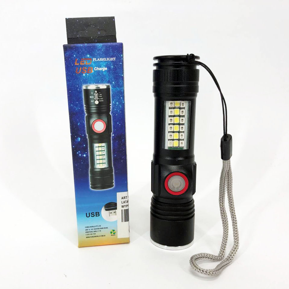 Ліхтар SY-1903C-P50+SMD+RGB Alarm, ЗУ USB, кишеньковий ліхтар із usb зарядкою, надпотужний ліхтарик - Зображення 8