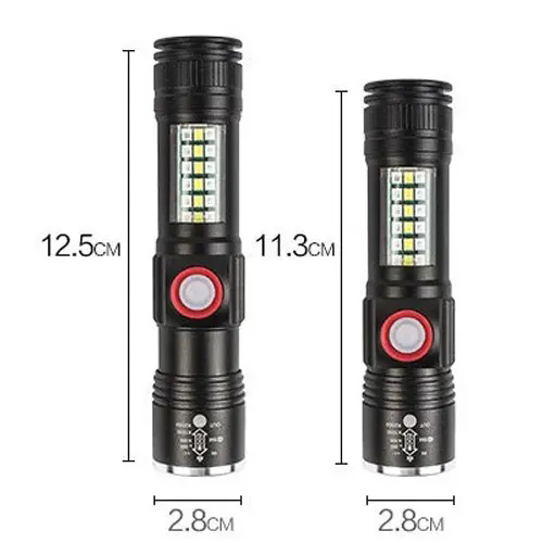 Ліхтар SY-1903C-P50+SMD+RGB Alarm, ЗУ USB, кишеньковий ліхтар із usb зарядкою, надпотужний ліхтарик - Зображення 4