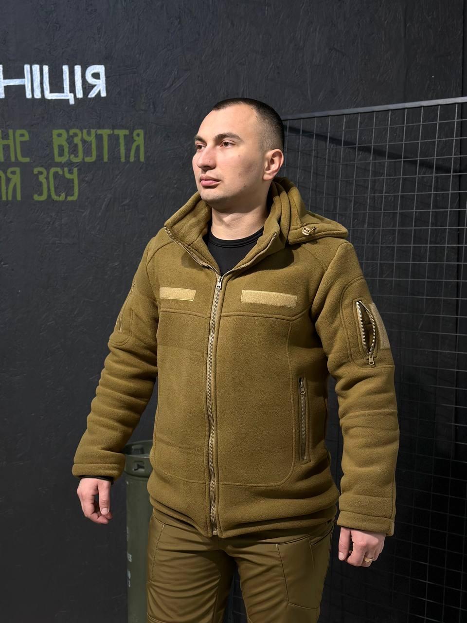 Тепла Флісова кофта- куртка койот 3D сітка 380 Фліс - Зображення 7