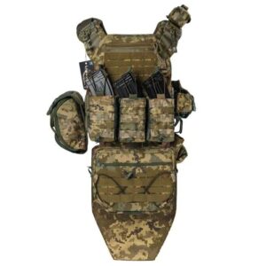 Плитоноска Warmor Gen.3 Pro Max +Захист паху та 9 підсумків Піксель ММ14