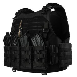 Плитоноска WARMOR Gen.4 зі збільшеною площею захисту Чорна + 4 підсумків