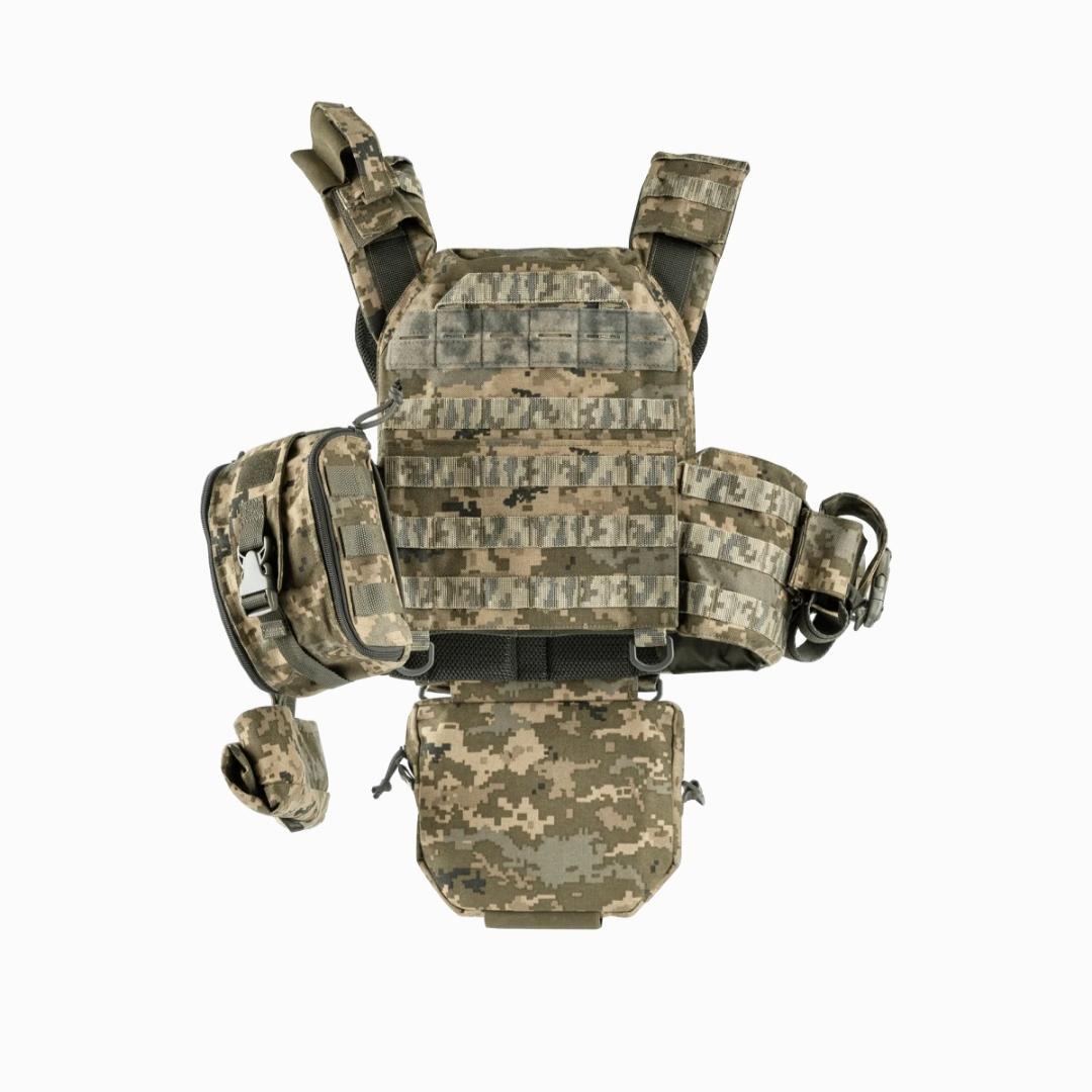 Плитоноска швидкого скидання GEN.2 Pro Cordura 1000D + 9 підсумків Піксель ММ14 та балістичні пакети 1 класу захисту - Зображення 10