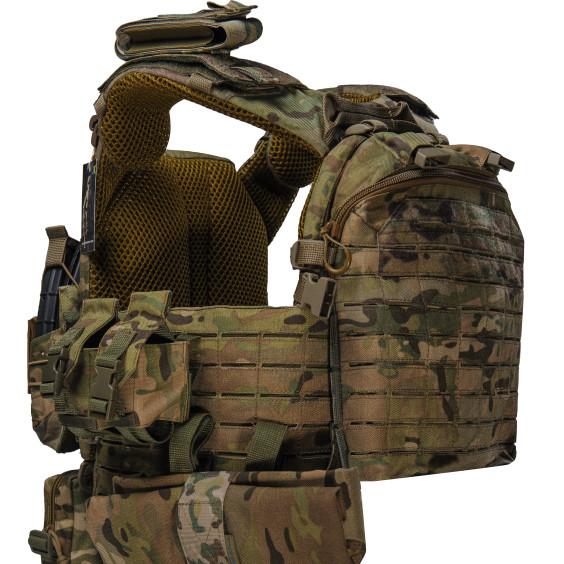 Плитоноска CEN.5 BOGUNKA PRO з камербандами збільшеної площі + інтегрований рюкзак 5 л + 9 підсумків Мультикам - Зображення 7
