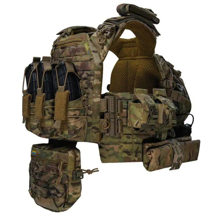 Плитоноска CEN.5 BOGUNKA PRO з камербандами збільшеної площі + інтегрований рюкзак 5 л + 9 підсумків Мультикам - Зображення 9
