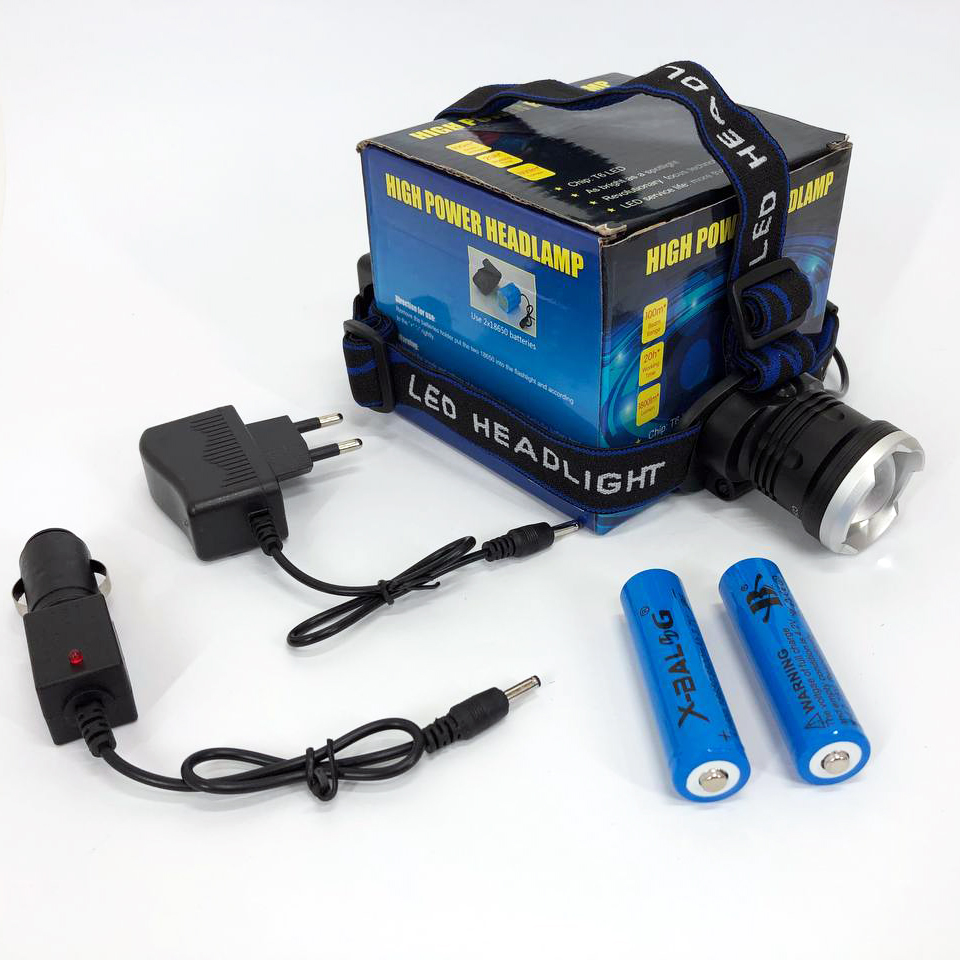Налобний ліхтар Bailong BL-T24-P50 акумуляторний LED/Zoom 3 режими роботи, ліхтар на голову для риболовлі - Зображення 10