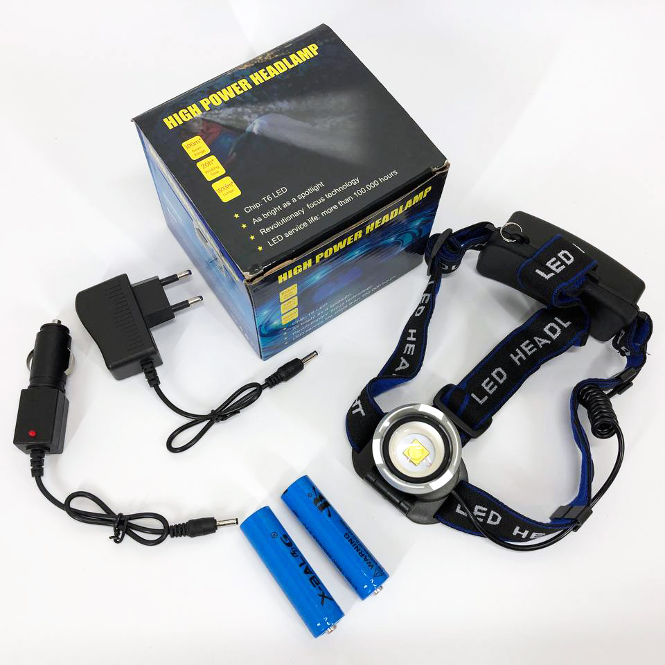 Налобний ліхтар Bailong BL-T24-P50 акумуляторний LED/Zoom 3 режими роботи, ліхтар на голову для риболовлі - Зображення 2