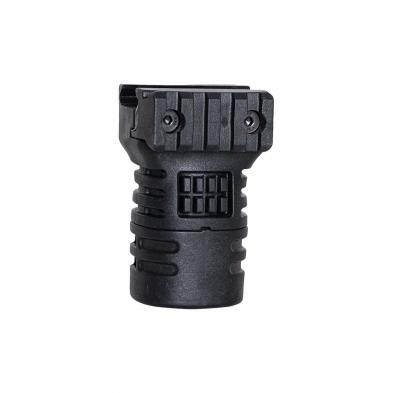 Текстурована коротка вертикальна рукоятка DLG Tactical з бічною планкою Picatinny з відсіком для зберігання Чорний