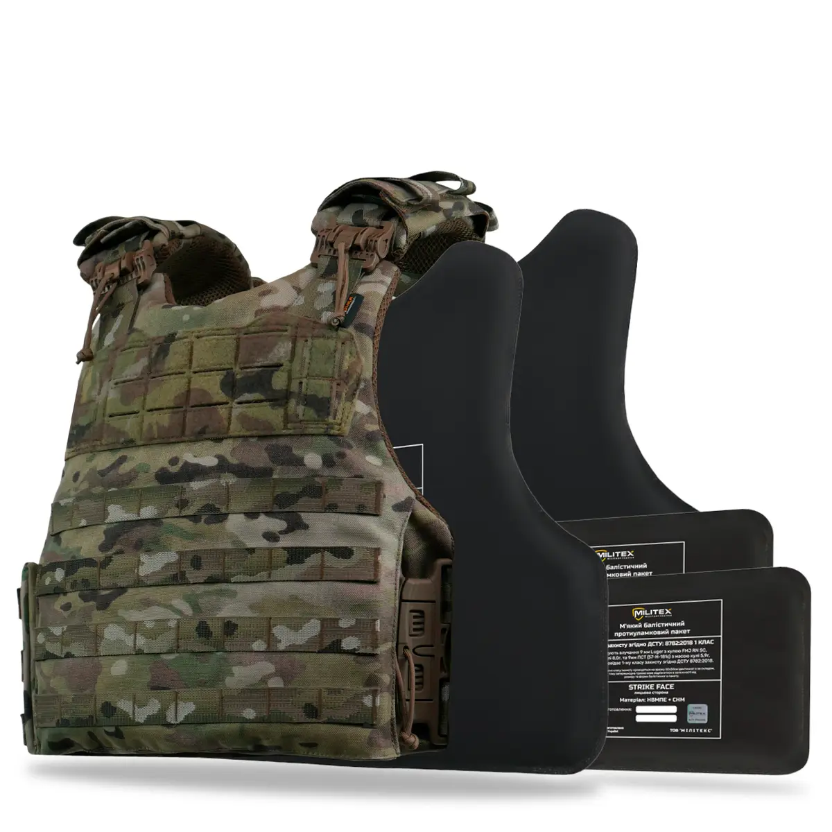 Бронежилет Militex Modular X-1 (Збільшена площа захисту) Cordura original USA Multicam M з балістичним захистом 1 класу