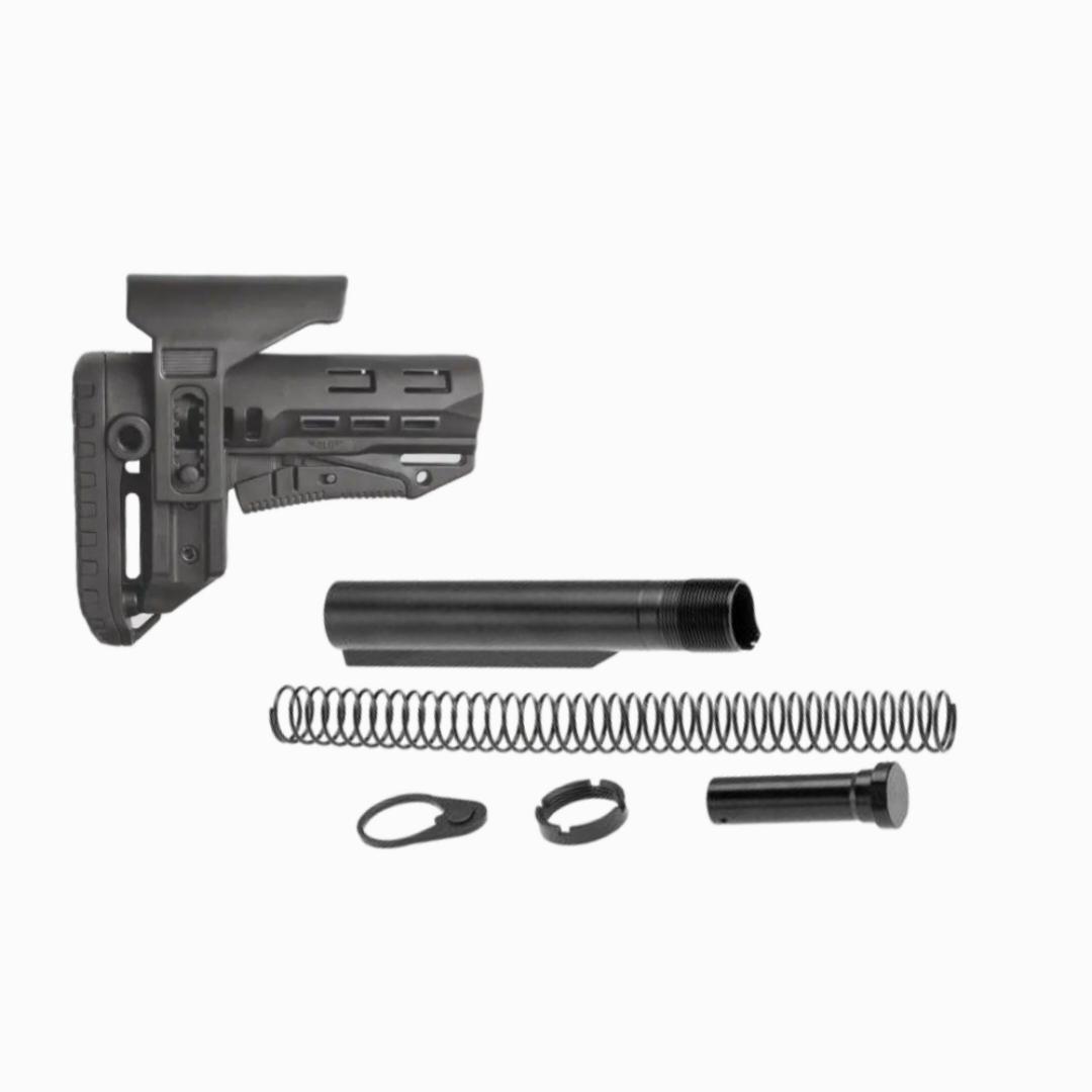 Приклад Compact M16/M4/AR15 DLG +Комплект буфера (розбірний приклад ) з регульованою підставкою для щоки Чорний