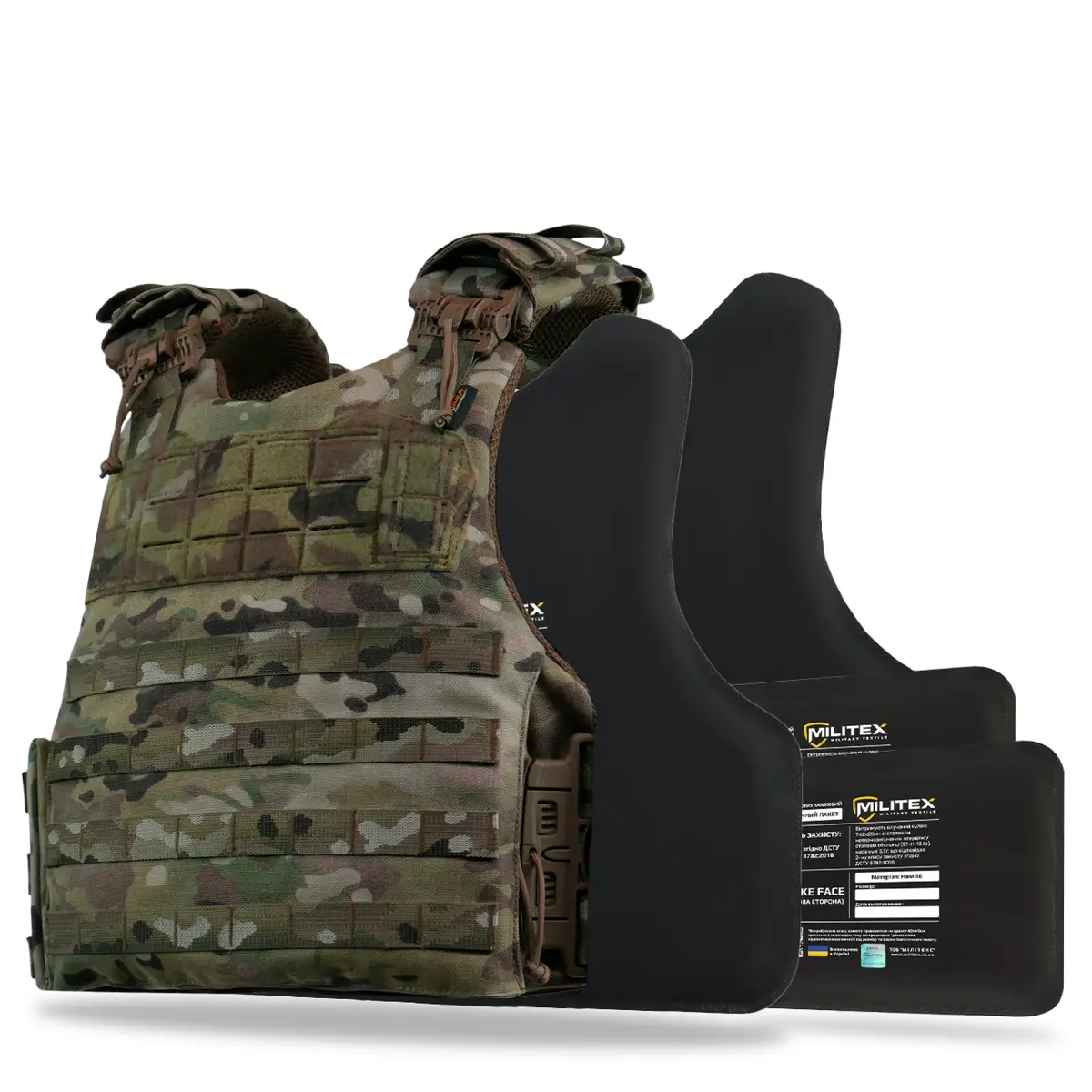 Бронежилет Militex Modular X-1 (Збільшена площа захисту) Cordura original USA Multicam M з балістичним захистом 2 класу
