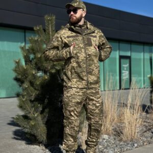 Військовий Комплект DE LUX  Піксель TWILL 3 в 1 mm14  Убакс + Штани + Легка Куртка Military