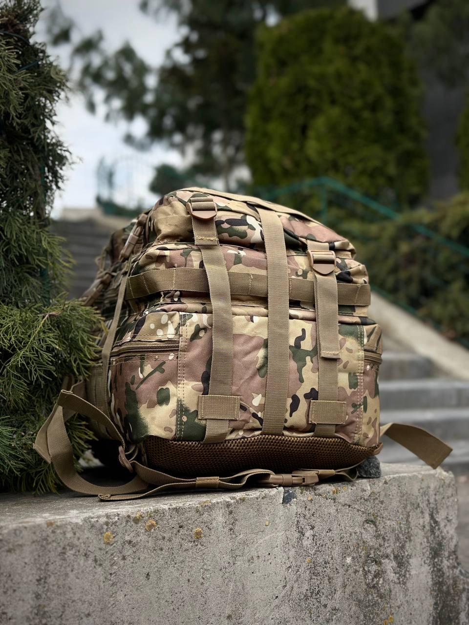 Тактичний рюкзак військовий мультикам з прапором Сша Multicam Usa штурмовий армійський рюкзак 45Л - Зображення 3