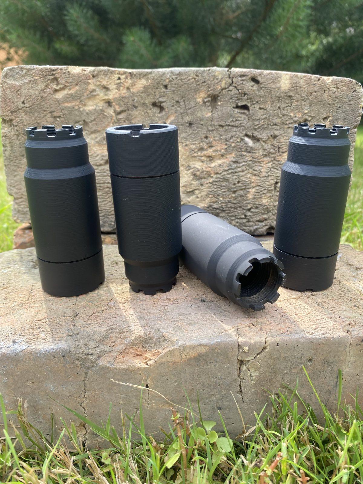 Полум'ягасник 5.45 розбірний для АК-74, АКС-74, АКС-74У з шумоподавленням 30% чорний - Зображення 7
