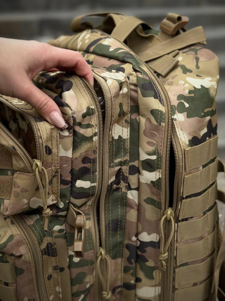 Тактичний рюкзак військовий мультикам з прапором Сша Multicam Usa штурмовий армійський рюкзак 45Л - Зображення 11