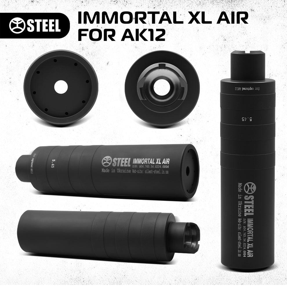 З італійською нержавіючою сталі IMMORTAL XL AIR for для AK-12 (байонет) антиполум'я та розвантаження порохових газів Чорний