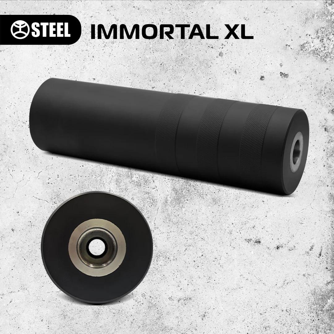 З італійською нержавіючою сталі IMMORTAL XL Калібр 7.62 Різьба (14×1L ) Гасіння звуку: 30дБ 70% антиполум'я та розвантаження порохових газів Чорний - Зображення 3