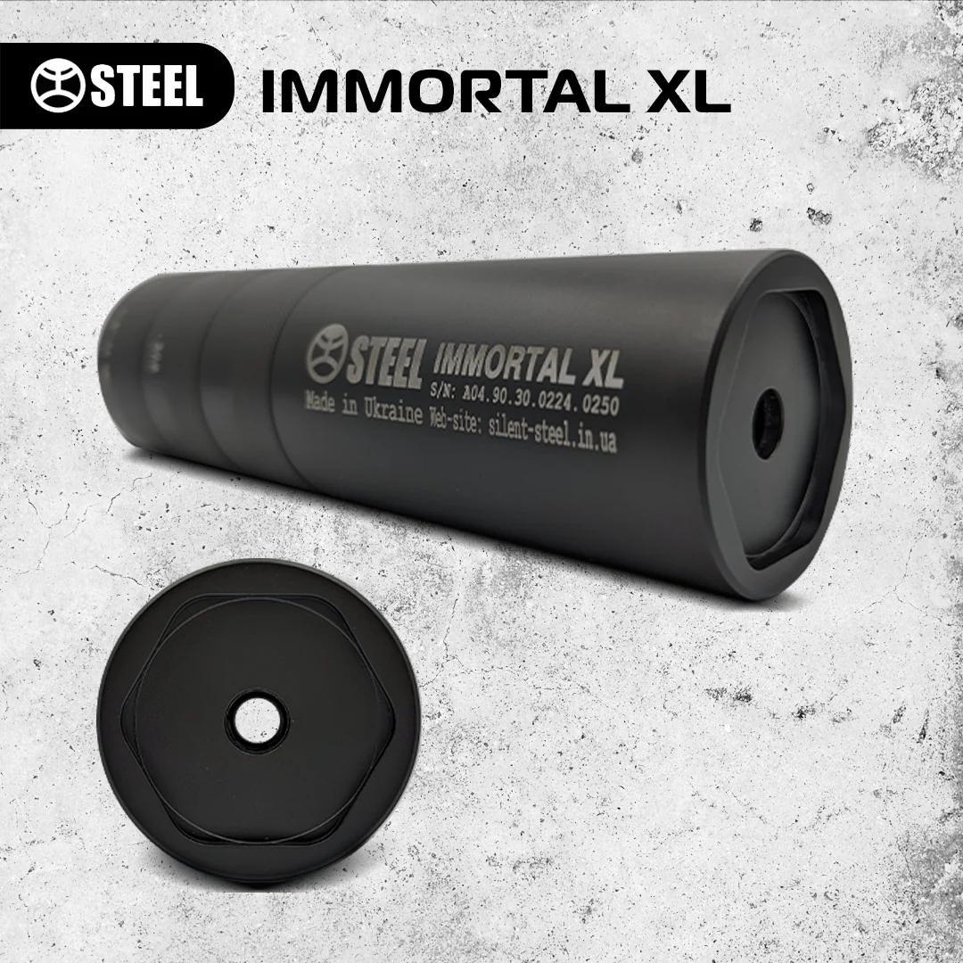 Глушник IMMORTAL XL 30дБ 70% антиполум'я та розвантаження порохових газів калібр 7,62×39 мм. для СКС + Безрізьбовий адаптер для на СКС - Зображення 4