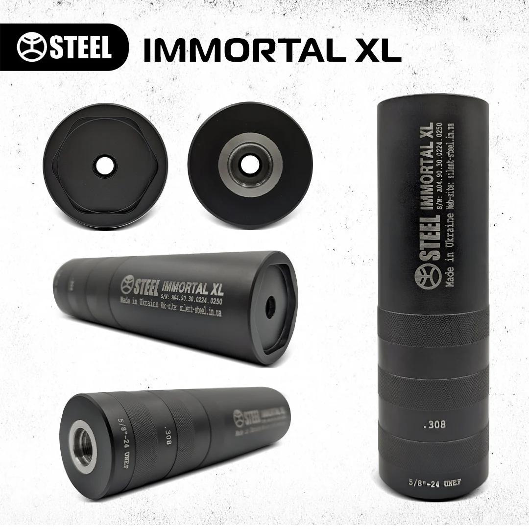 Глушник IMMORTAL XL 30дБ 70% антиполум'я та розвантаження порохових газів калібр 7,62×39 мм. для СКС + Безрізьбовий адаптер для на СКС - Зображення 3