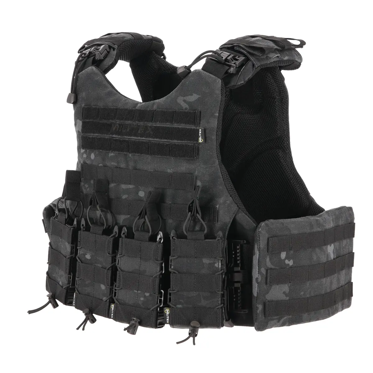Бронежилет Kiborg Modular X-1 (Збільшена площа захисту) Black Multicam (без підсумків)