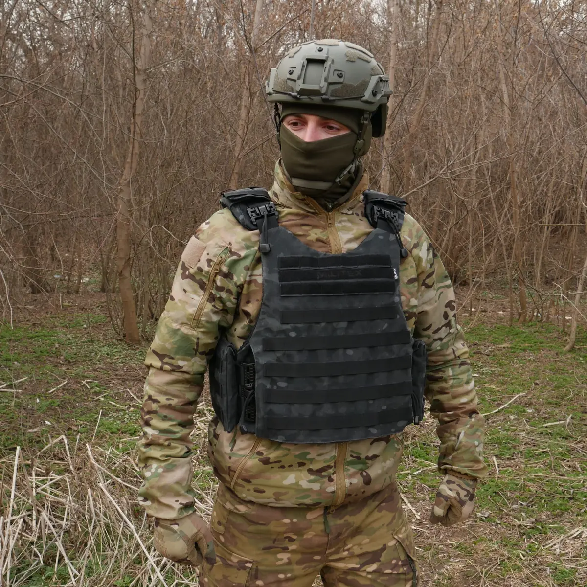 Бронежилет Kiborg Modular X-1 (Збільшена площа захисту) Black Multicam (без підсумків) - Зображення 7