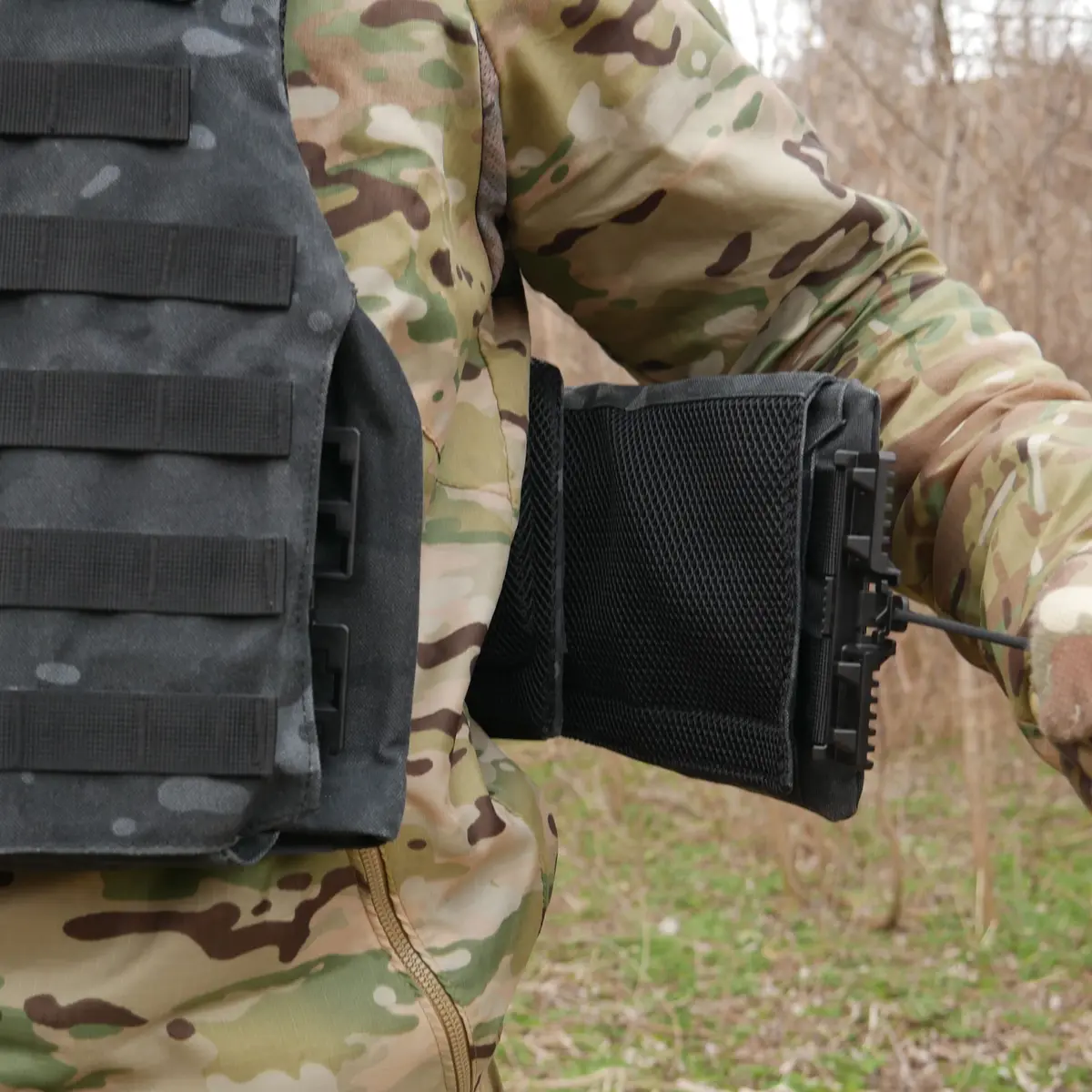 Бронежилет Kiborg Modular X-1 (Збільшена площа захисту) Black Multicam (без підсумків) - Зображення 10