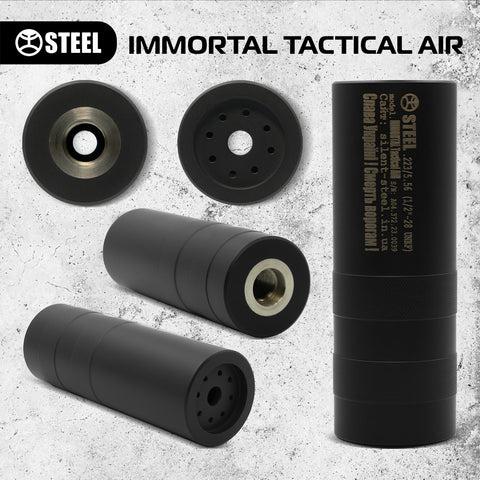 Глушник газорозвантажений нержавіючої сталі TACTICAL IMMORTAL AIR 7.62(.308 Win) карабіни Savage MSR 10, J різьба на вибір : 5/8″-24 UNEF; M14x1.0; M15x1.0; M18x1.0;P
