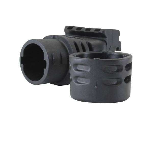 Текстурована коротка вертикальна рукоятка DLG Tactical з бічною планкою Picatinny з відсіком для зберігання Чорний - Зображення 4