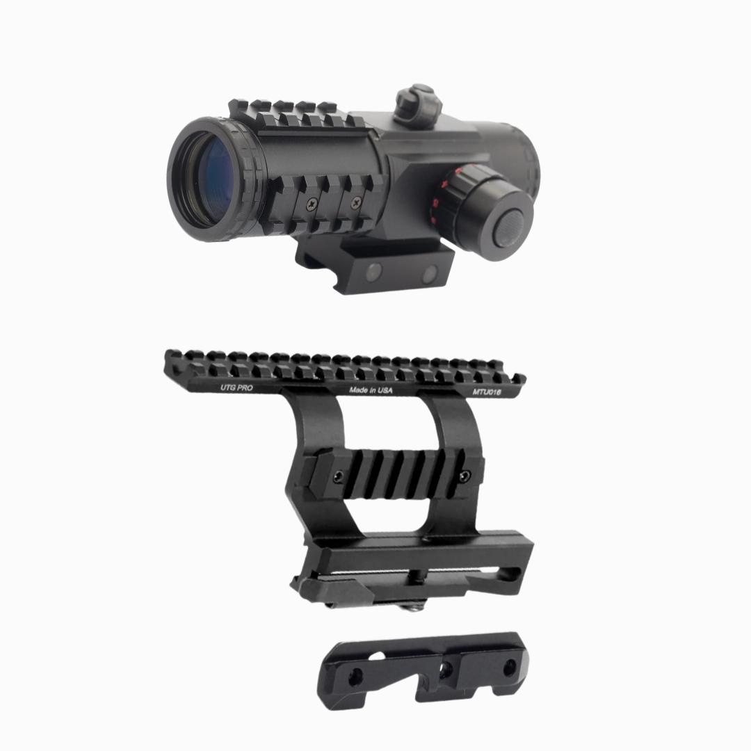 Коліматорний приціл SIGHT-PRO PTS2 3x30 + Швидкознімний бічний кронштейн з ластівчиним хвостом Leapers для АКМ, АКМС, АК-74, АКСУ, РПК