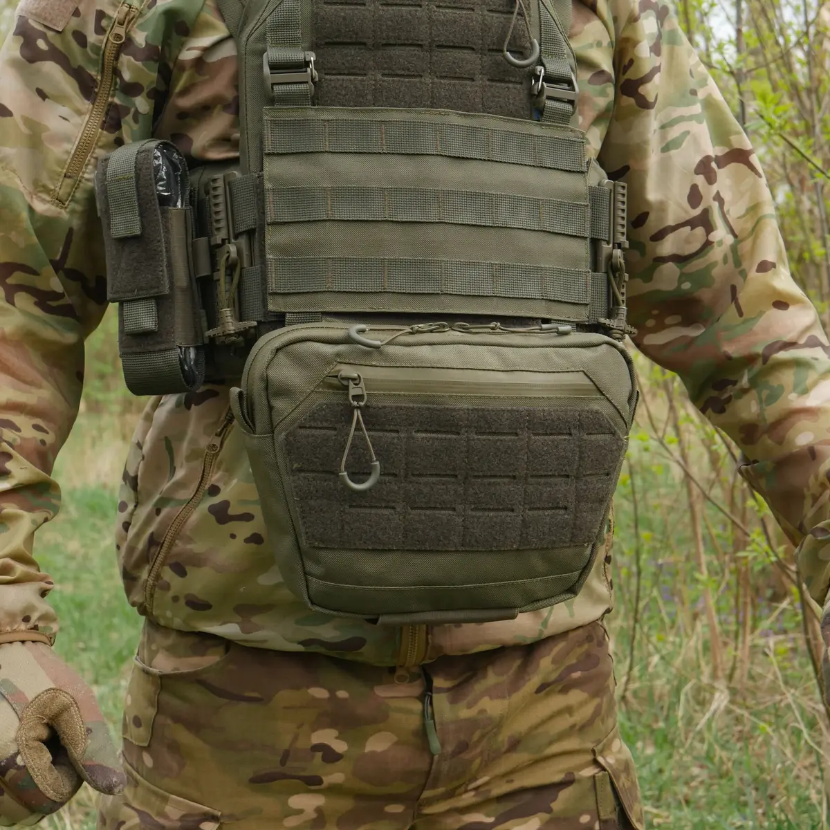 Сумка-напашник XL Kiborg з балістичним пакетом 1 клас захисту Militex GU Сordura Khaki - Зображення 7