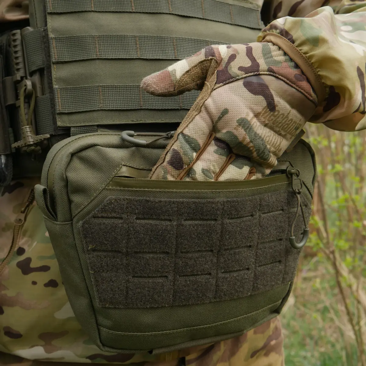 Сумка-напашник XL Kiborg з балістичним пакетом 1 клас захисту Militex GU Сordura Khaki - Зображення 9