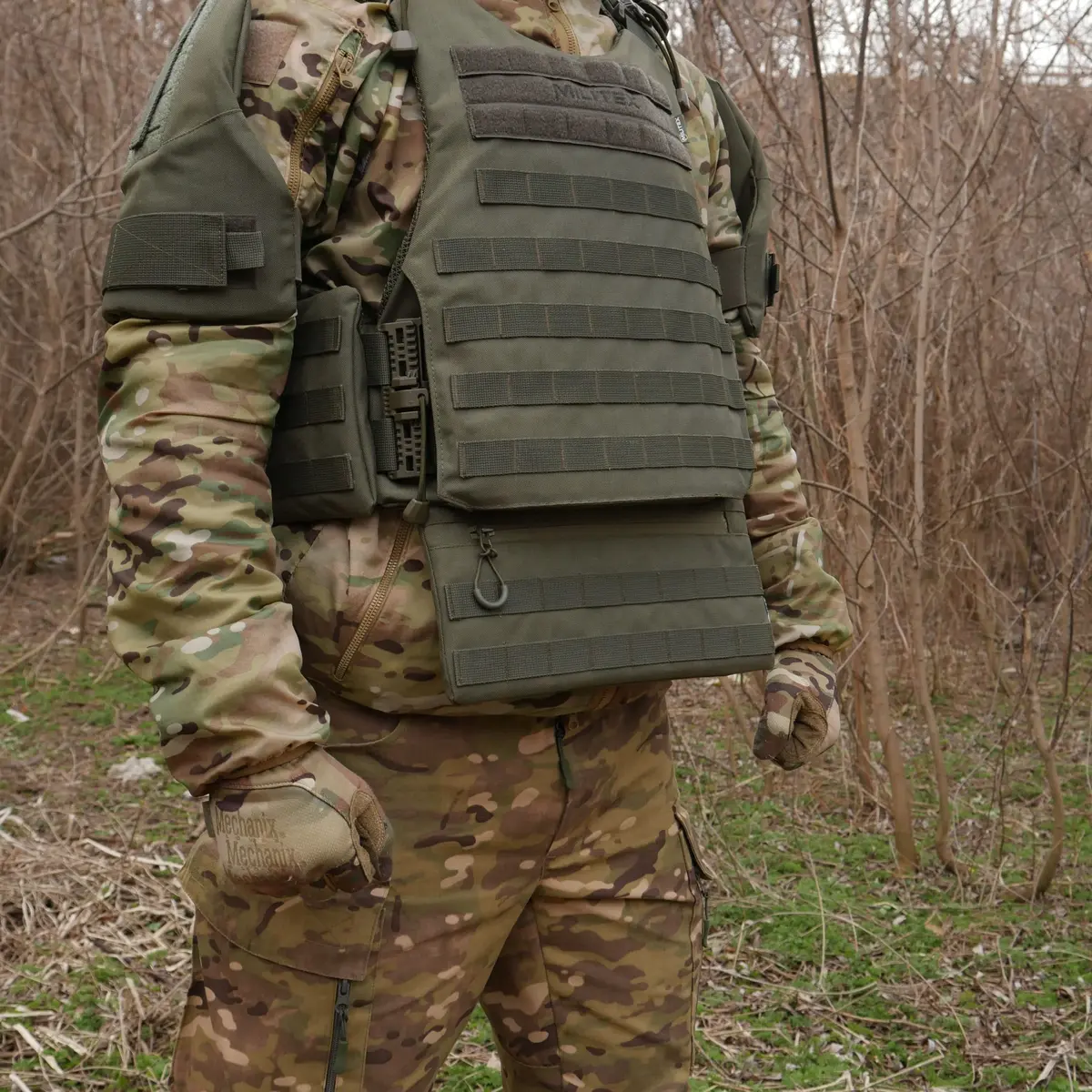 Захист живота (кишківник) Kiborg з балістичним пакетом 1 клас захисту Militex Khaki - Зображення 7