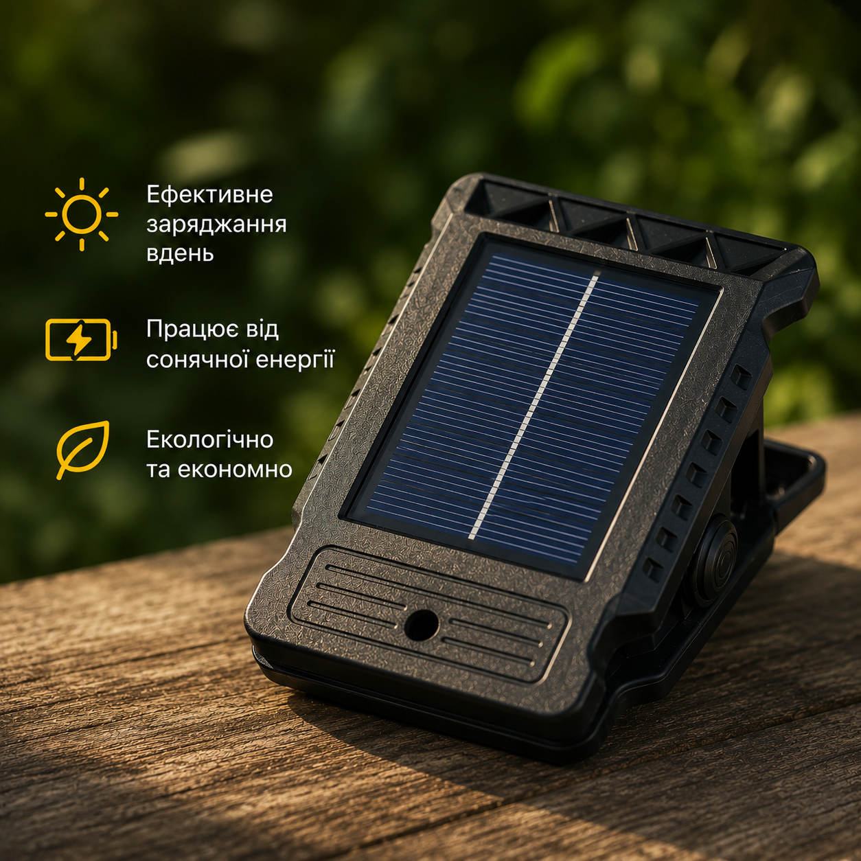Ліхтар-прищіпка SSP-07/TS-21A-B / Світильник на сонячній панелі, акумулятор, датчик руху / Водонепроникний світлодіодний - Зображення 2