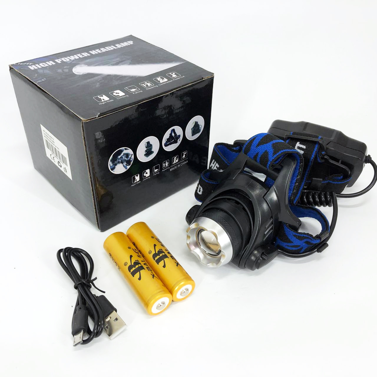 Ліхтар налобний Police BL-6699 (204C), Налобний ліхтарик bailong, Налобний ліхтарик з usb зарядкою - Зображення 7
